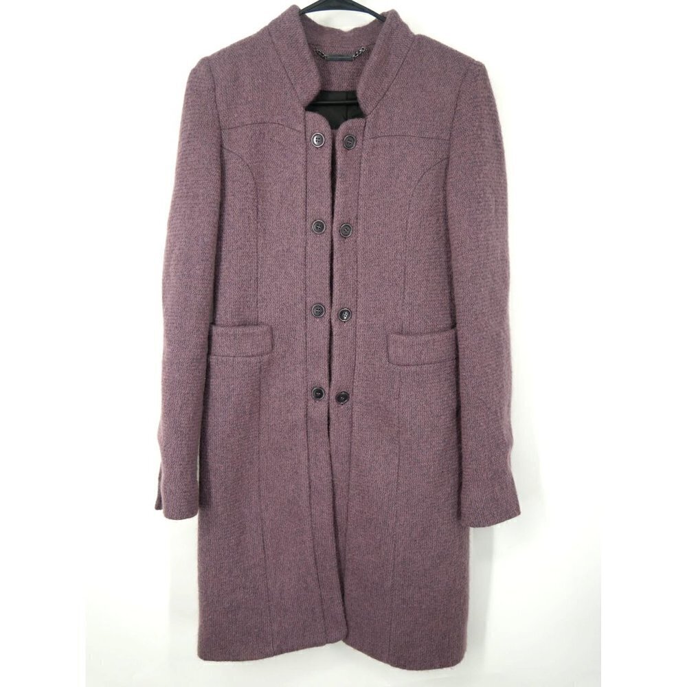 NWOT Atos Lombardi Wool Overcoat Muted Purple XS 40